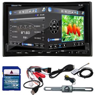   Head 2 Din 7 Car GPS Nav DVD Radio Player AUX Ipod Bluetooth+Camera