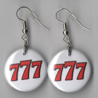 777 red Earrings dangle style slot machine casino gambl