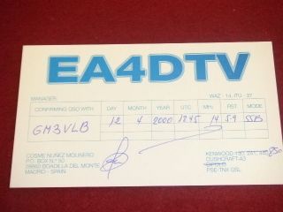 QSL RADIO CARD   EA4DTV   SPAIN   2000