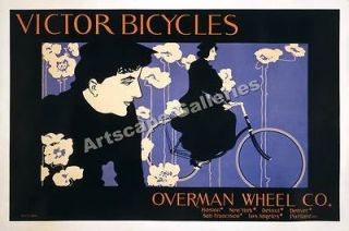 1896 Victor Bicycles Vintage Style Sales Poster   16x24