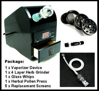 Newly listed Digital Herbl Vaporizer + Herb Grinder r+Pollen Press 