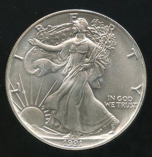 Oz. 999 Silver FINE SILVER DOLLAR 1991 LIBERTY