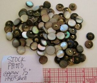 Vintage Mother of Pearl Buttons Antique Metal Shank 1/2 Quilt Jewelry 
