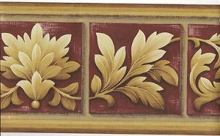 Architectural Wallpaper Border / Gold Leaf Scroll Wall Border / Gold 