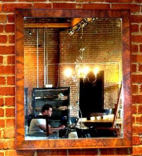 Gorgeous Art Deco Burl Walnut Wall Mirror