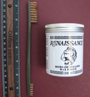 Artifact & Coin Cleaning Kit   7 oz Renaissance Wax + ONE BRASS Brush