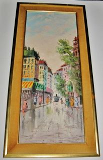 Oil Painting Paris PARISIAN City Scene #1, signed DONET, Matted 