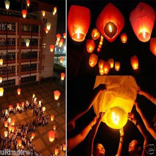 10 Large Sky Lantern Wedding Party Xmas Cylinder Chinese Wishing