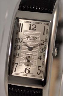   Ladies Gruen Swiss GSC15 1 Famed Curvex Case Silver Dial Leather Watch