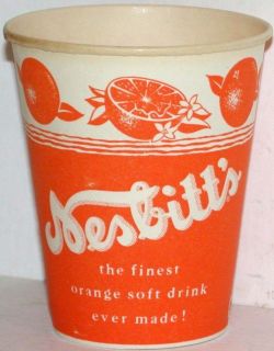 Old paper cup NESBITTS 4oz size with oranges pictured unused new old 
