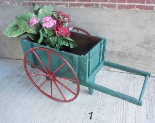   Antique Garden Flower Cart/Wheelbarrow,Buggy Wheels,Store Display,Prop