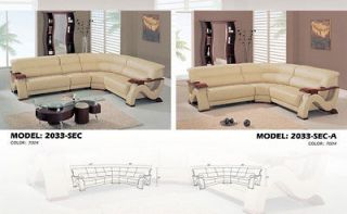   SECTIONAL SOFA BONDED LEATHER MODERN CAPPUCCINO 3 PIECE SEC A