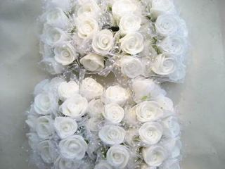 20 white Roses Artificial Flower Heads Wedding Card Craft 0.6“ sf71
