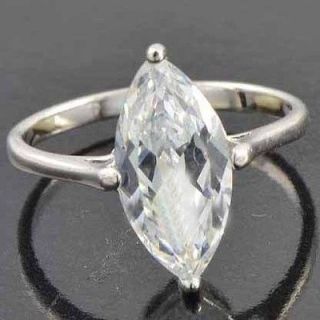 Oval CZ 9K White Gold Filled Engagement Ring,size 8,H120
