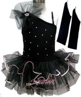 Black Sexy Flower Girls Fairy Dress Ballet Leotard Tutu Party Skirt 2 
