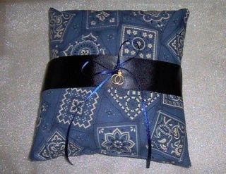 Country Western Ring Bearer Pillow with wedding rings charm