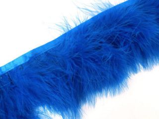 F465 PER FEET Royal Blue Turkey Marabou Hackle Fluffy Feather Fringe 
