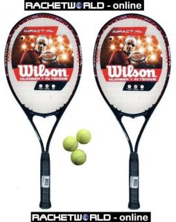 Wilson Impact XL Tennis Rackets + 3 Head Tennis Balls RRP £80