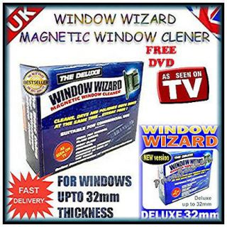WINDOW WIZARD BRAND NEW DELUXE MAGNETIC WINDOW CLEANER FOR 32MM 