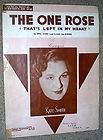 1936 Sheet Music THE ONE ROSE (Thats Left in My Heart) Lyon McIntire 