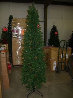 CLEARANCE 9 FOOT SLIM PENCIL PINE CHRISTMAS TREE 9 FT METAL STAND