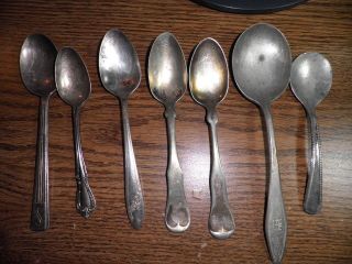   Antique Silverplate Spoons New Salem Plus, EP on Brass, WM Rogers A12
