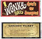Willy Wonka Bar PERSONALIZED Golden Ticket Invitation Candy Wrapper 