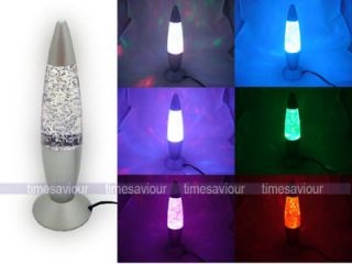 USB/AC Multi Color Changing Lava Lamp LED Glitter Light