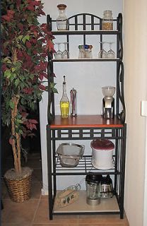 Bakers Rack; Scrolled Iron w/shelves & Microwave/Mixe​r Space