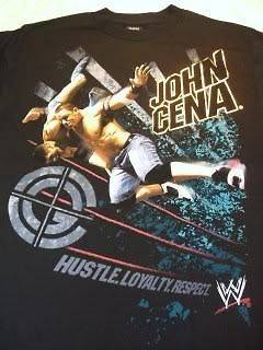 JOHN CENA Blue Lights WWE Wrestling Black T shirt HLR