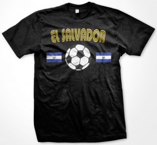 El Salvador Flag World Cup Soccer Ball Olympics Sports Retro Mens T 
