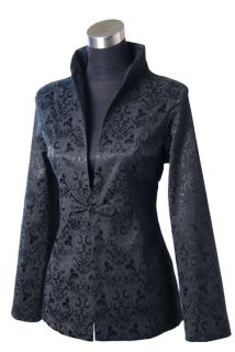 New Black Chinese Style Womens jacket Coat Evening Dress Sz:8 10 12 