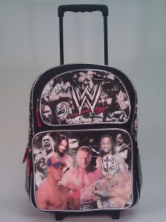 New WWE Wrestling 16 backpack bookbag wheels rolling roller John Cena 