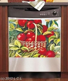 Red Country Apple Basket Dishwasher Magnet Magnetic Cover Kitchen 