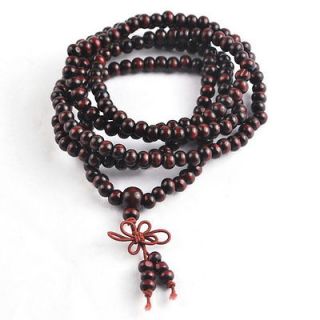 Wood Beaded 5Wrap Weaving biservice Rosary Beaded Bracelet Necklace 