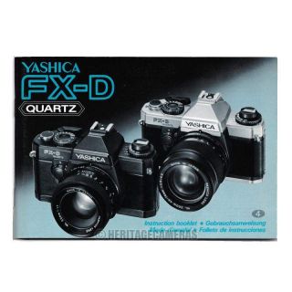 Original Instruction Manual for Yashica FX D (FXD) Quartz 35mm Auto 