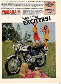 1967 YAMAHA MOTORCYCLE 180 STREET SCRAMBLER PRINT AD