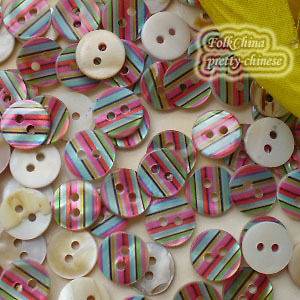 Colourful Stripe 11mm Mother Of Shell Buttons Sewing Scrapbooking 