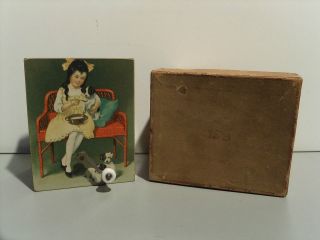 Antique Swiss Hand Crank Music Box, Childrens Toy, With Original Box