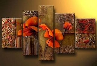   5PC MODERN ABSTRACT HUGE WALL ART OIL PAINTING ON CANVAS +FREE GIFT