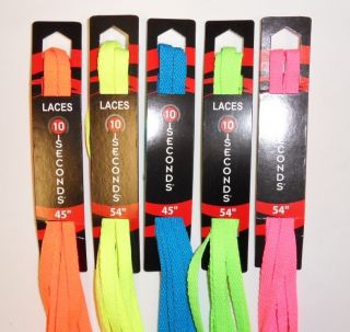 10 Seconds New Balance Flat Athletic Shoelaces 5 Neon Colors 45 54 