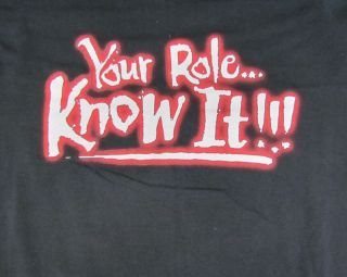 THE ROCK Your Role, Know It T Shirt SIZE 2XL XXL WWE WWF WCW Wrestling