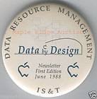 Vintage Apple Computer Employee Data Resource Management Button/Pin 