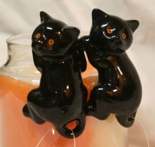 Yankee Candle Halloween BLACK CAT Jar Clinger 2012 Boney Bunch   NWT