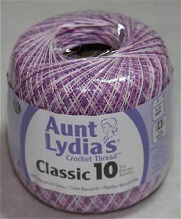 Aunt Lydias Classic Size 10 Crochet Thread   300 Yards   Shades of 