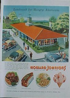 1956 Howard Johnsons Restaurants~Mo​tor Lodges 28 Flavors Ice Cream 