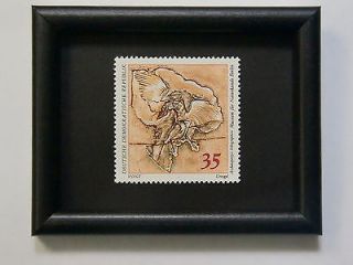 8001   Framed Postage Stamp   Archaeopteryx lithograph   Stamp Gift 