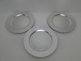 ChargeIt by Jay Silver 13 inch Charger Plates Set of 3 Polyproplene 