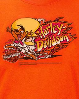 Harley Davidso​n Looney Tunes Mens Speedy Gonzales Flames Orange T 