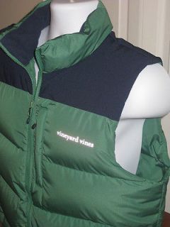 165 Mens Vineyard Vines Back Country Down Vest Size MEDIUM Quilted 